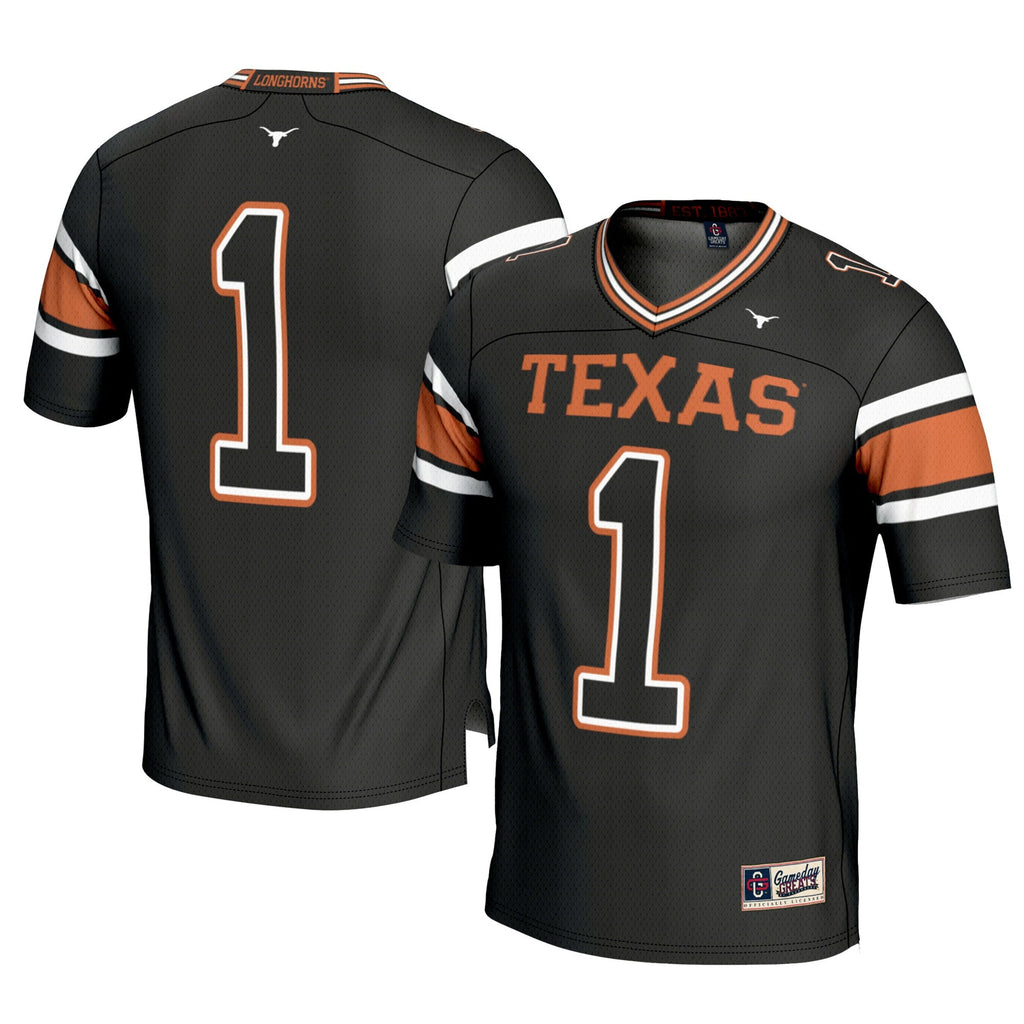 #1 Texas Longhorns Football Jersey - Black product image 1, provided for visual reference and product detail review