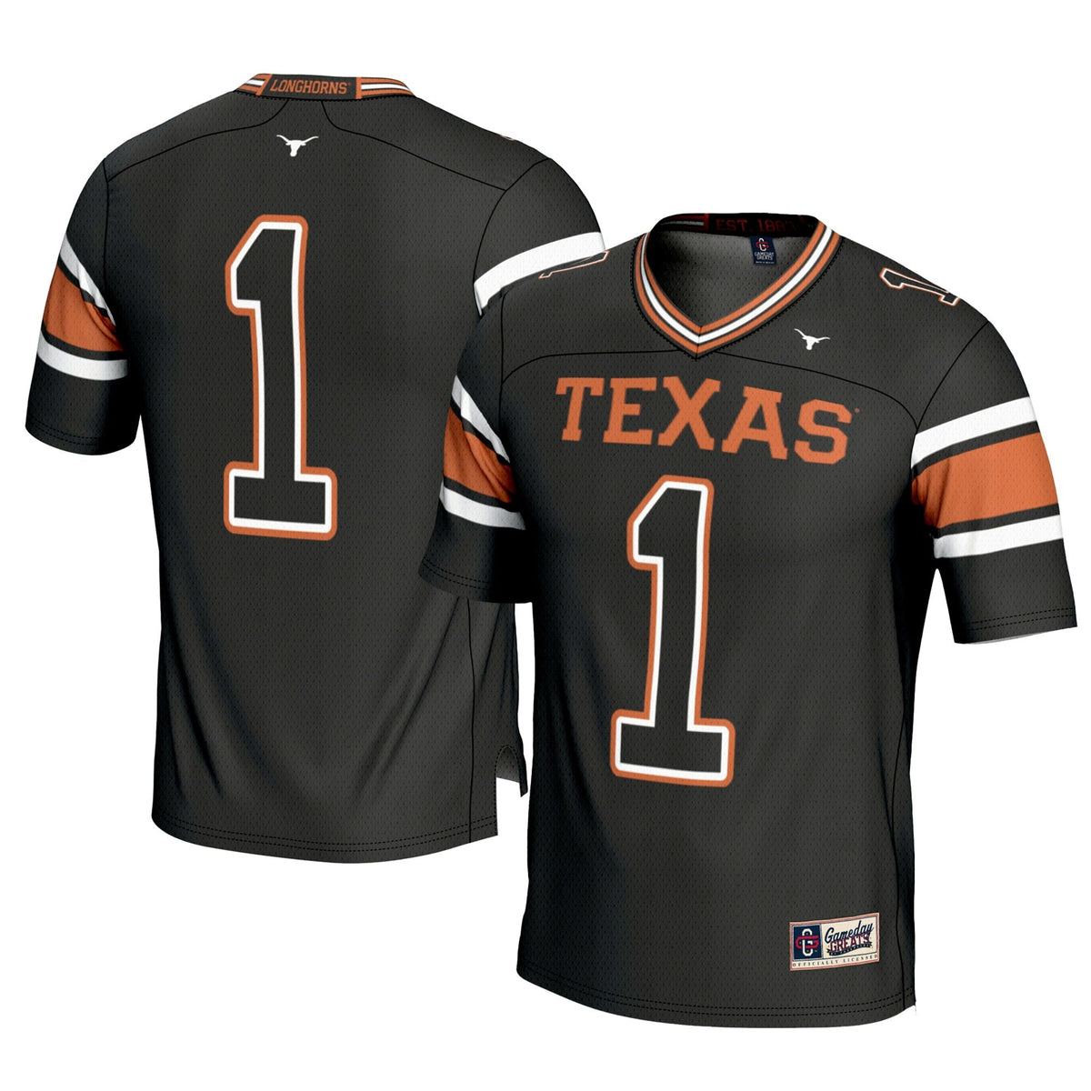 #1 Texas Longhorns Football Jersey - Black product image 1, provided for visual reference and product detail review