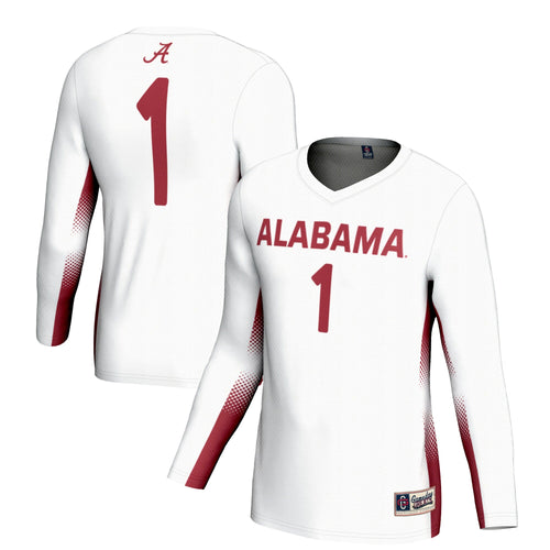 #1 Alabama Crimson Tide Lightweight Volleyball Jersey – White product image 1, provided for visual reference and product