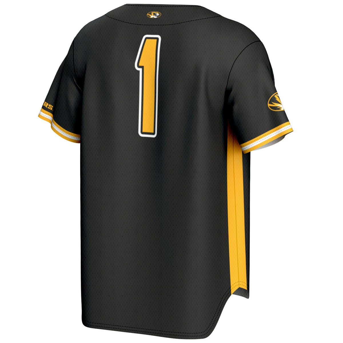 #1 Missouri Tigers Lightweight Baseball Jersey - Black product image 4, provided for visual reference and product detail