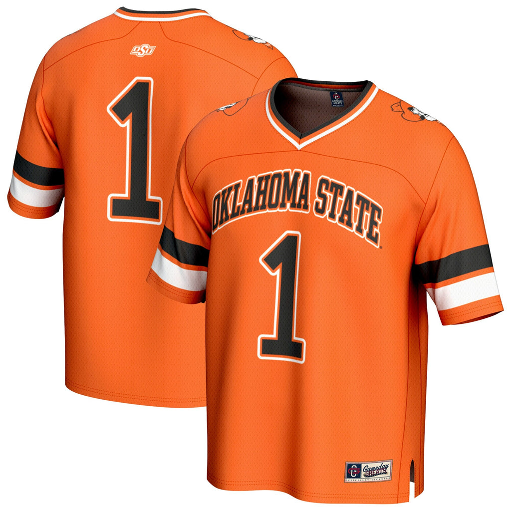 #1 Oklahoma State Cowboys Lightweight Collegiate Football Fashion Jersey - Orange product image 1, provided for visual