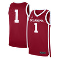 Oklahoma Sooners #1 Road Replica Basketball Jersey - Crimson product image 1, provided for visual reference and product
