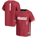 #1 Arkansas Razorbacks Lightweight Baseball Jersey - Cardinal product image 1, provided for visual reference and product