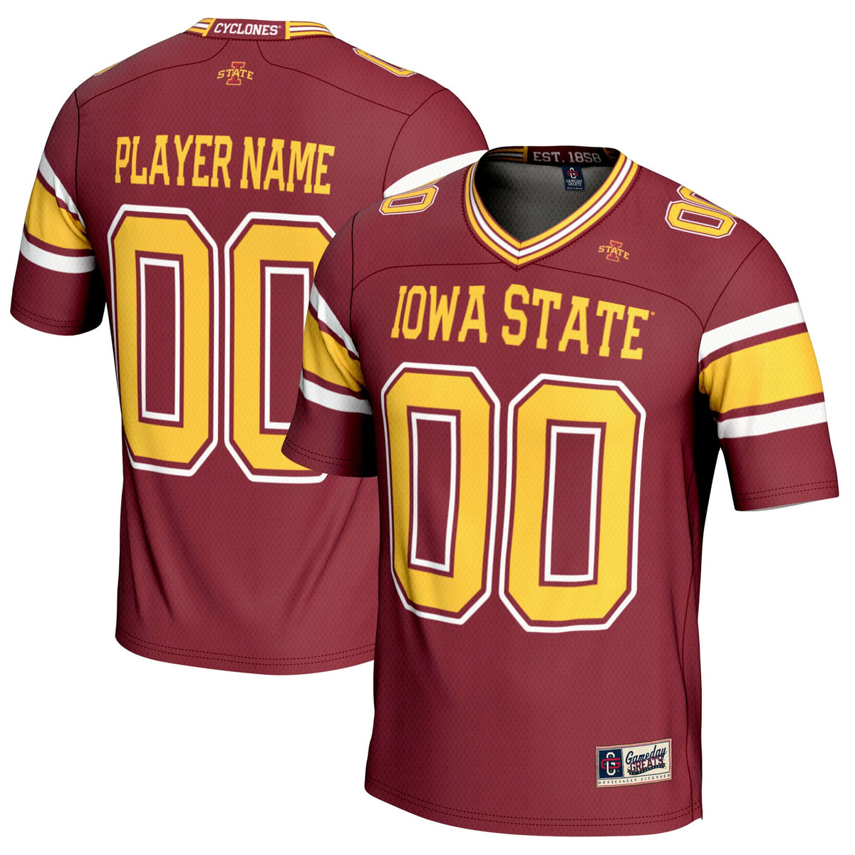 Iowa State Cyclones NIL Pick-A-Player Football Jersey - Cardinal product image 2, provided for visual reference and product
