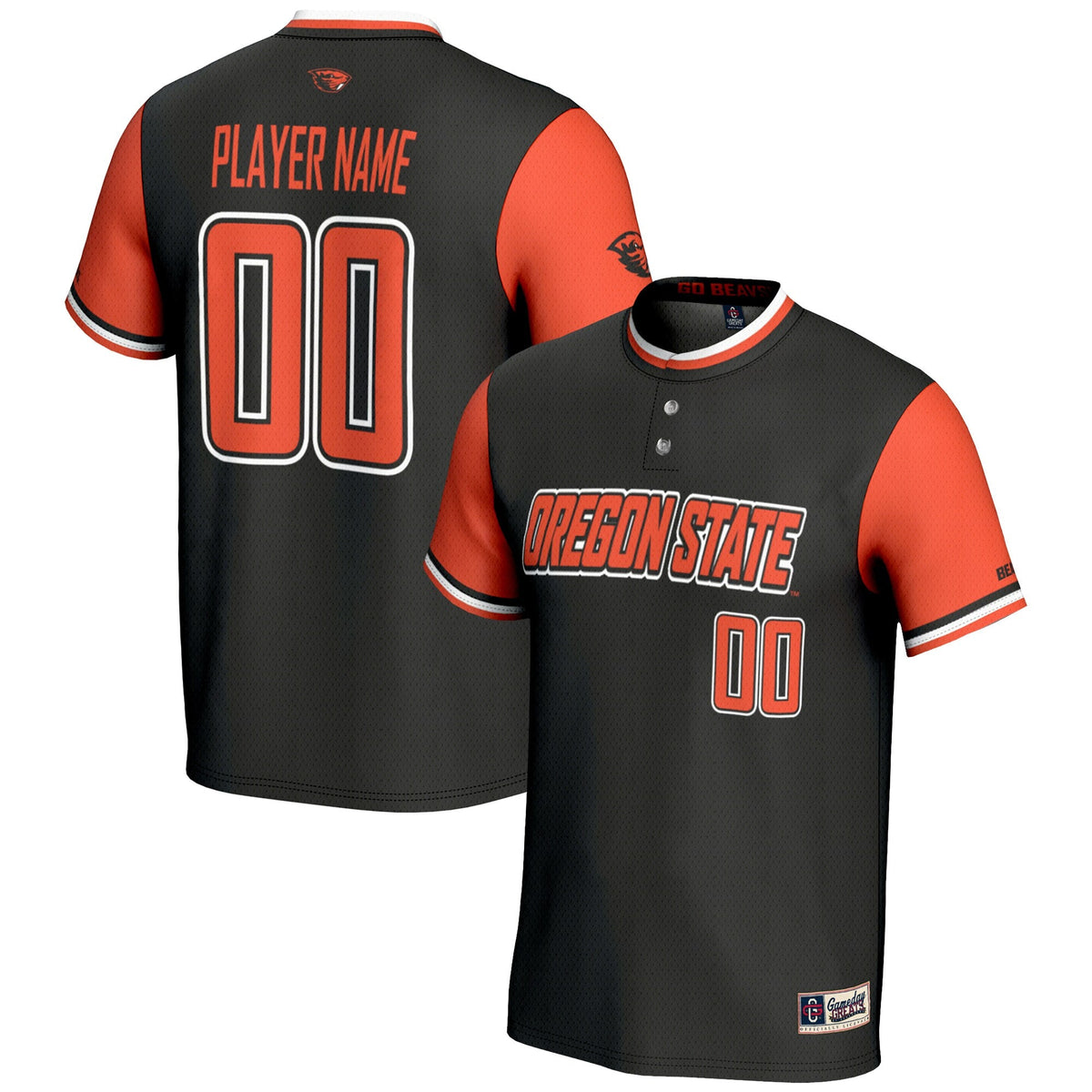 Oregon State Beavers NIL Pick-A-Player Lightweight Softball Jersey - Black product image 2, provided for visual reference
