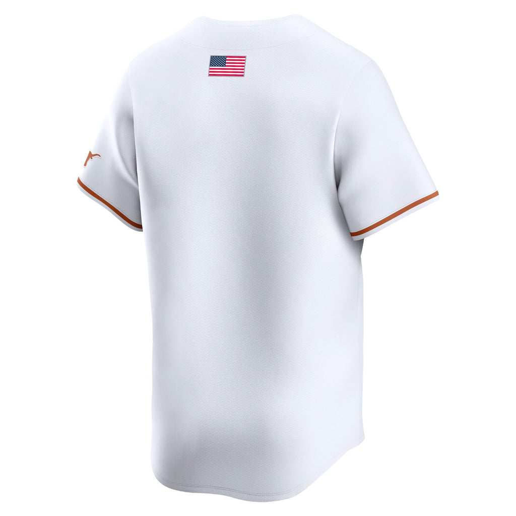 White Texas Longhorns Baseball Limited Jersey product image 4, provided for visual reference and product detail review