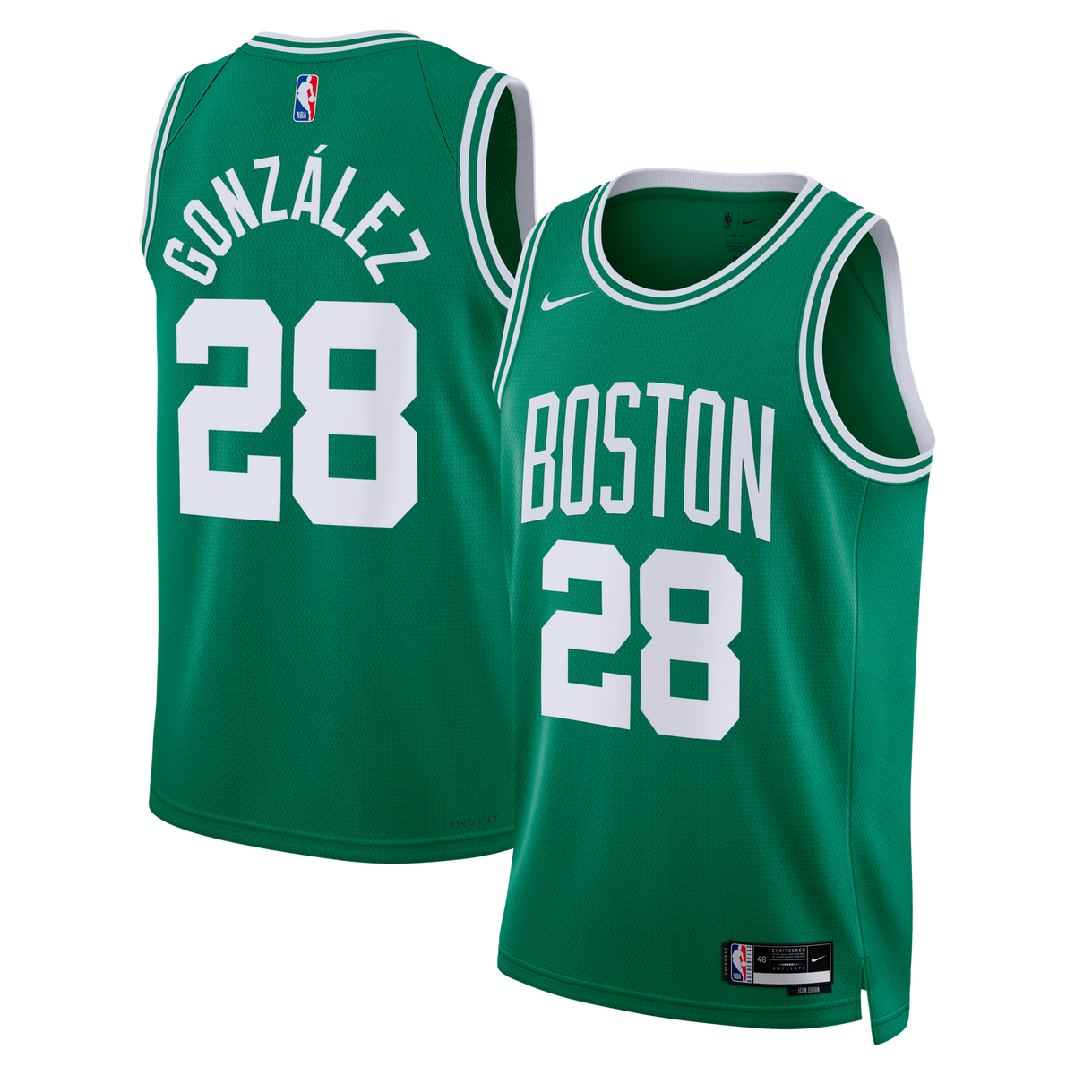 Boston Celtics Icon Edition Swingman Jersey - Kelly Green - Hugo González product image 1, provided for visual reference and
