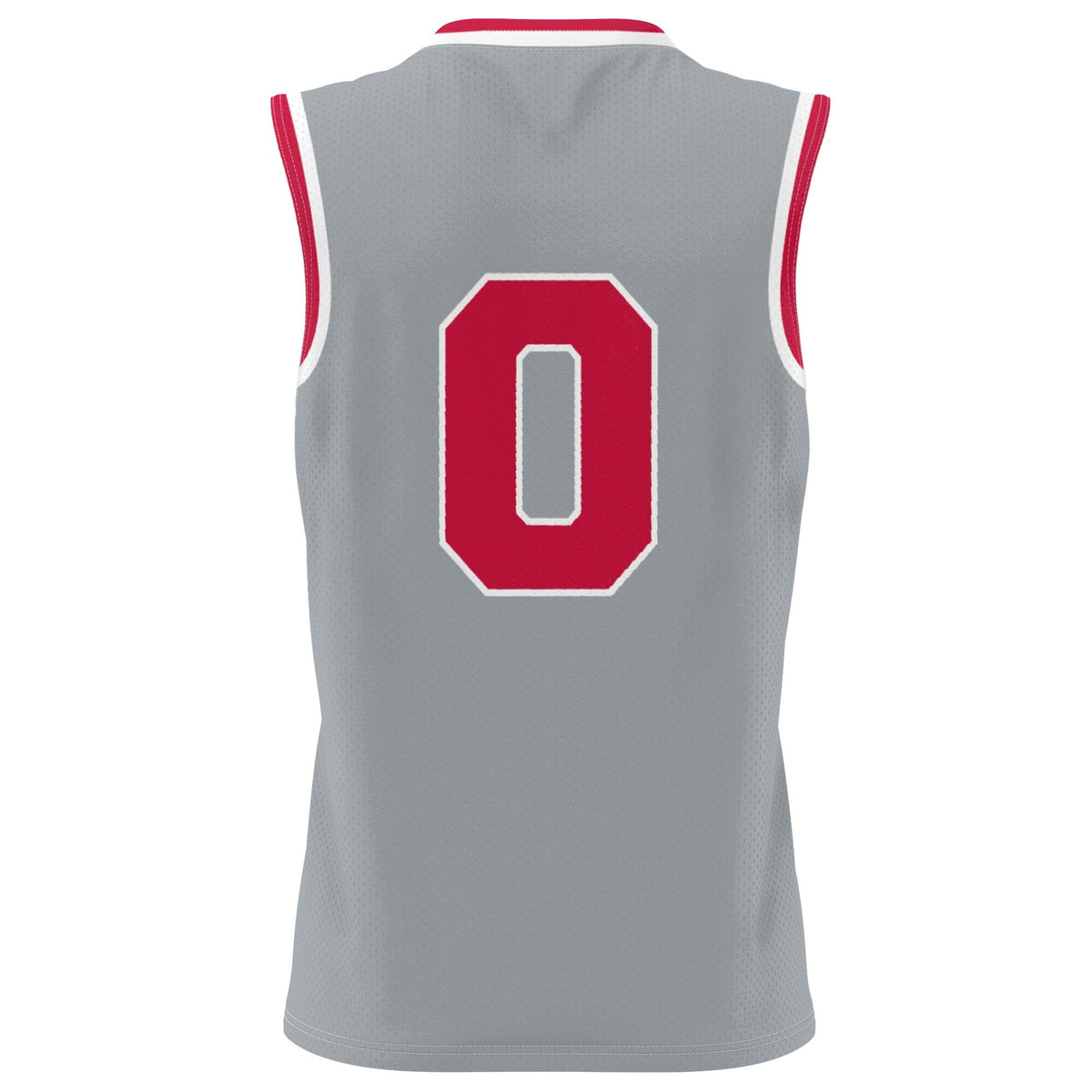 #0 Ohio State Buckeyes Lightweight Basketball Fashion Jersey - Gray product image 4, provided for visual reference and