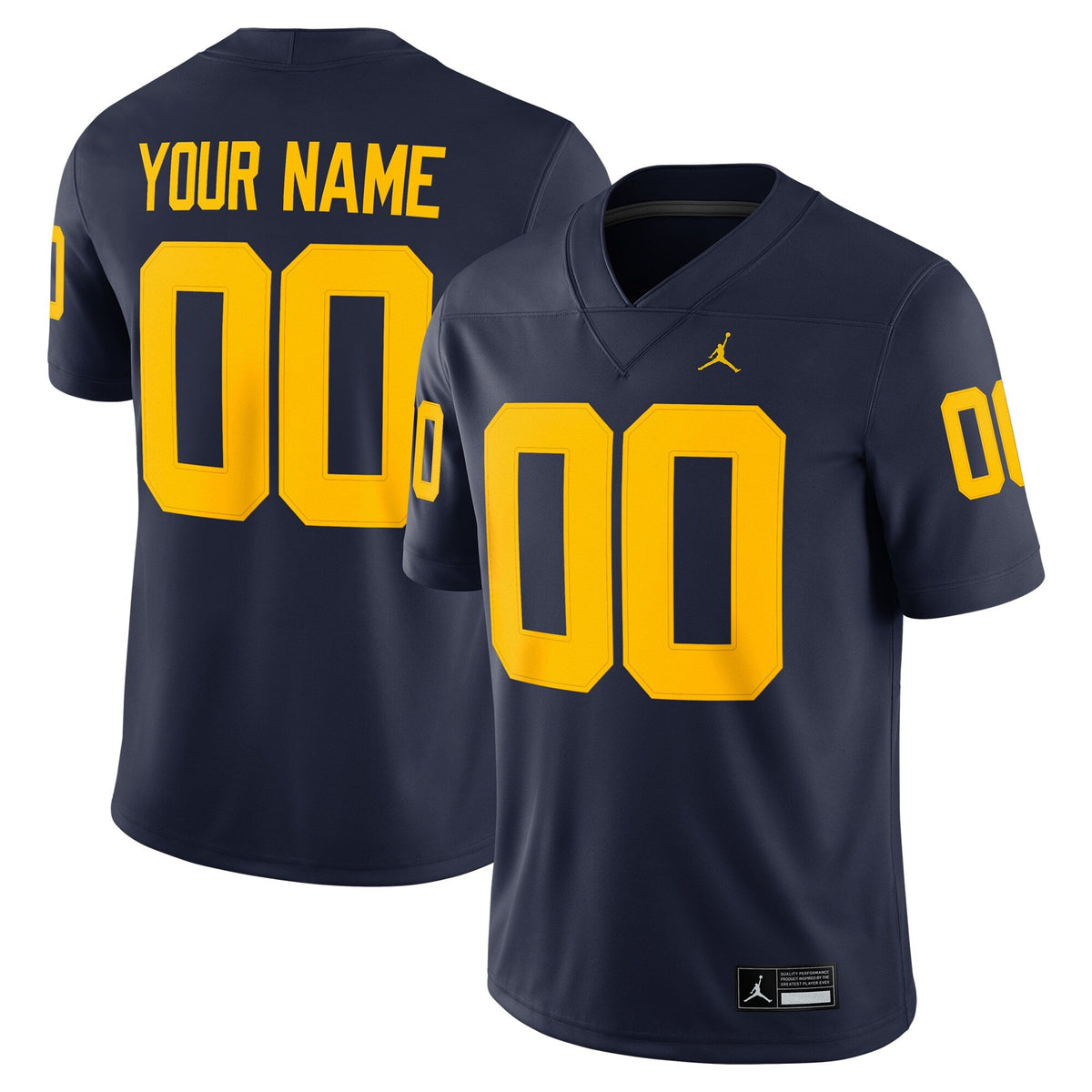 Michigan Wolverines Custom Football Game Jersey product image 1, provided for visual reference and product detail review