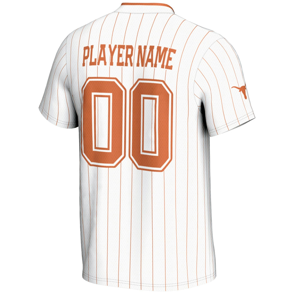 Texas Longhorns NIL Pick-A-Player Lightweight Softball Jersey - White product image 4, provided for visual reference and