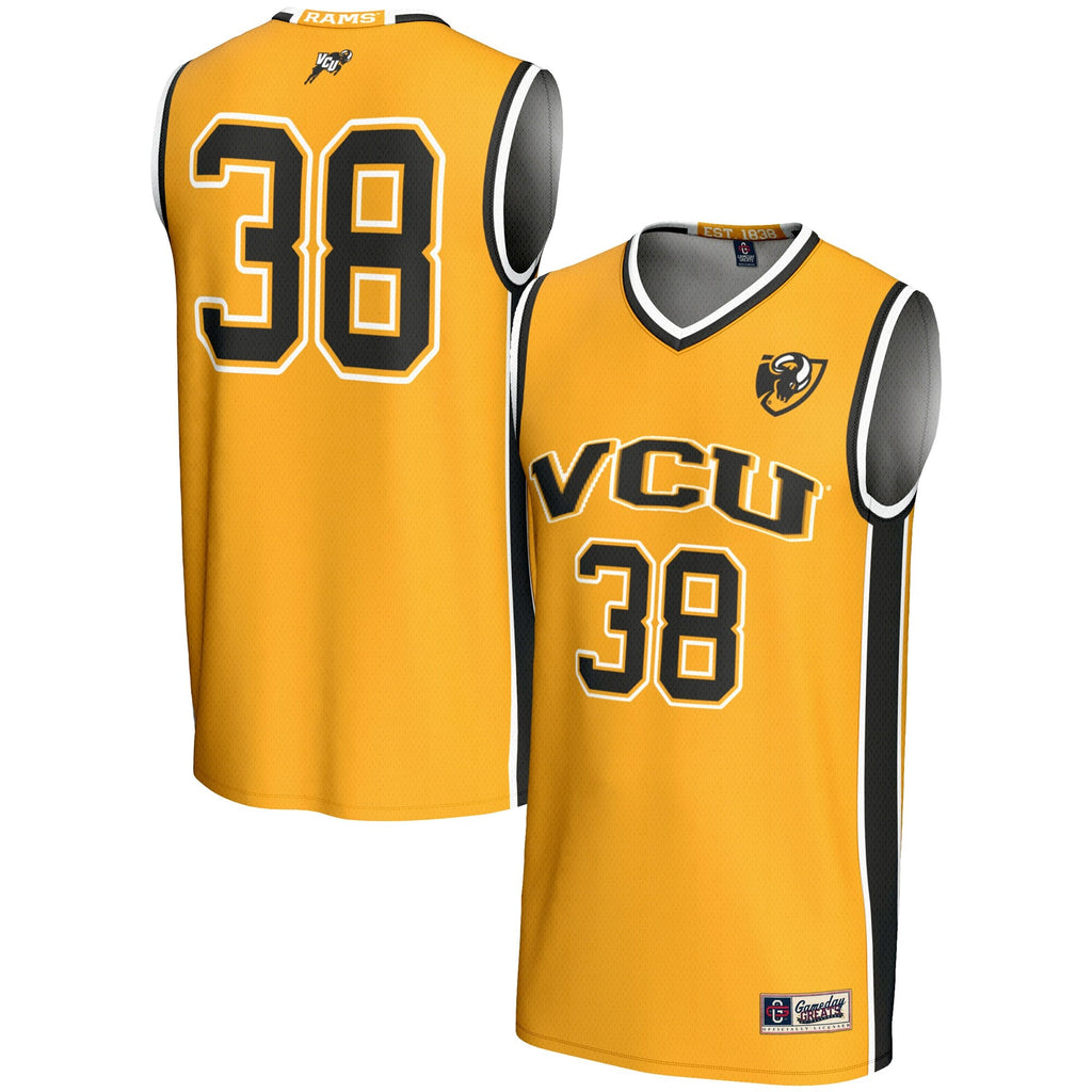#38 VCU Rams Lightweight Basketball Jersey - Gold product image 2, provided for visual reference and product detail review