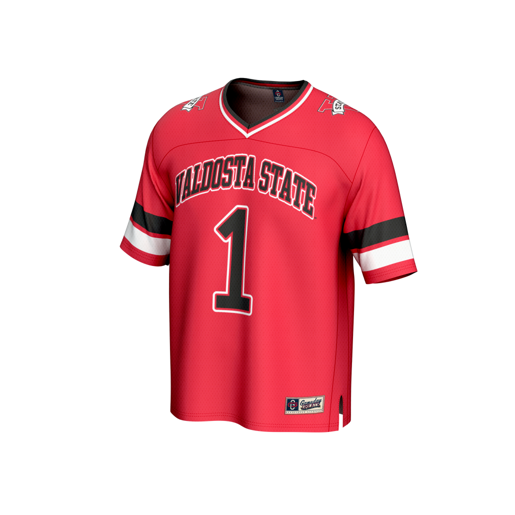 #1 Valdosta State Blazers Lightweight Collegiate Football Fashion Jersey - Red product image 3, provided for visual