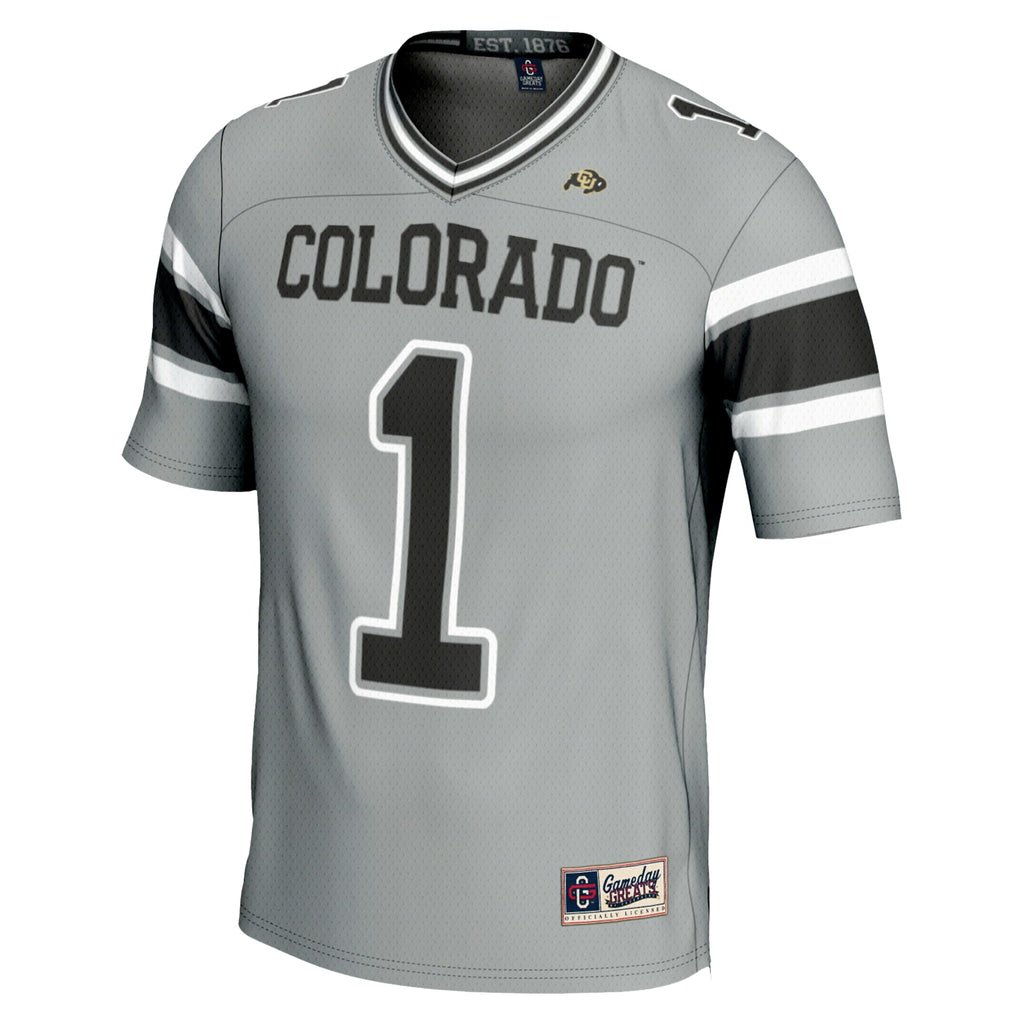 #1 Colorado Buffaloes Endzone Football Jersey - Gray product image 3, provided for visual reference and product detail review