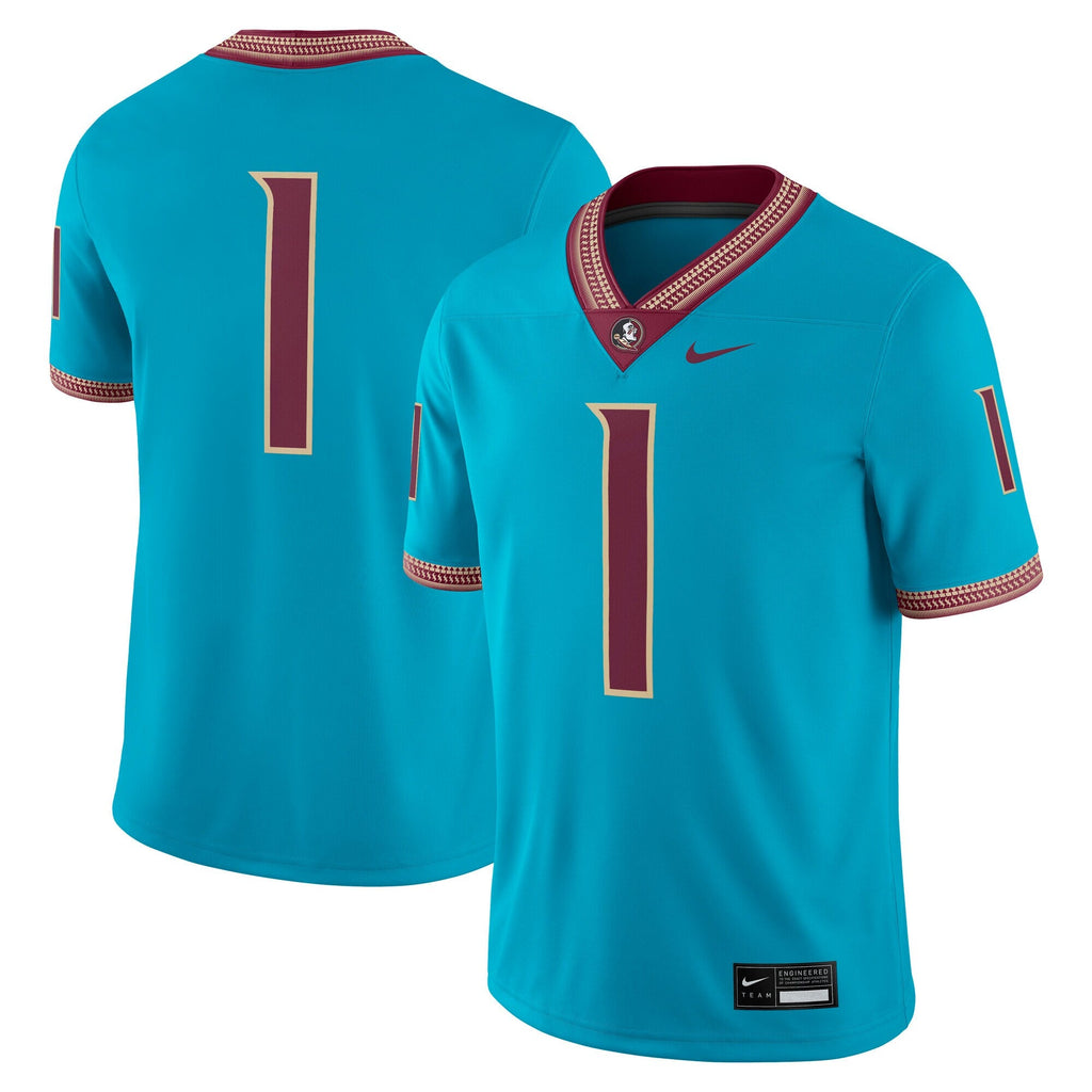 Turquoise Florida State Seminoles Alternate Game Jersey product image 1, provided for visual reference and product detail
