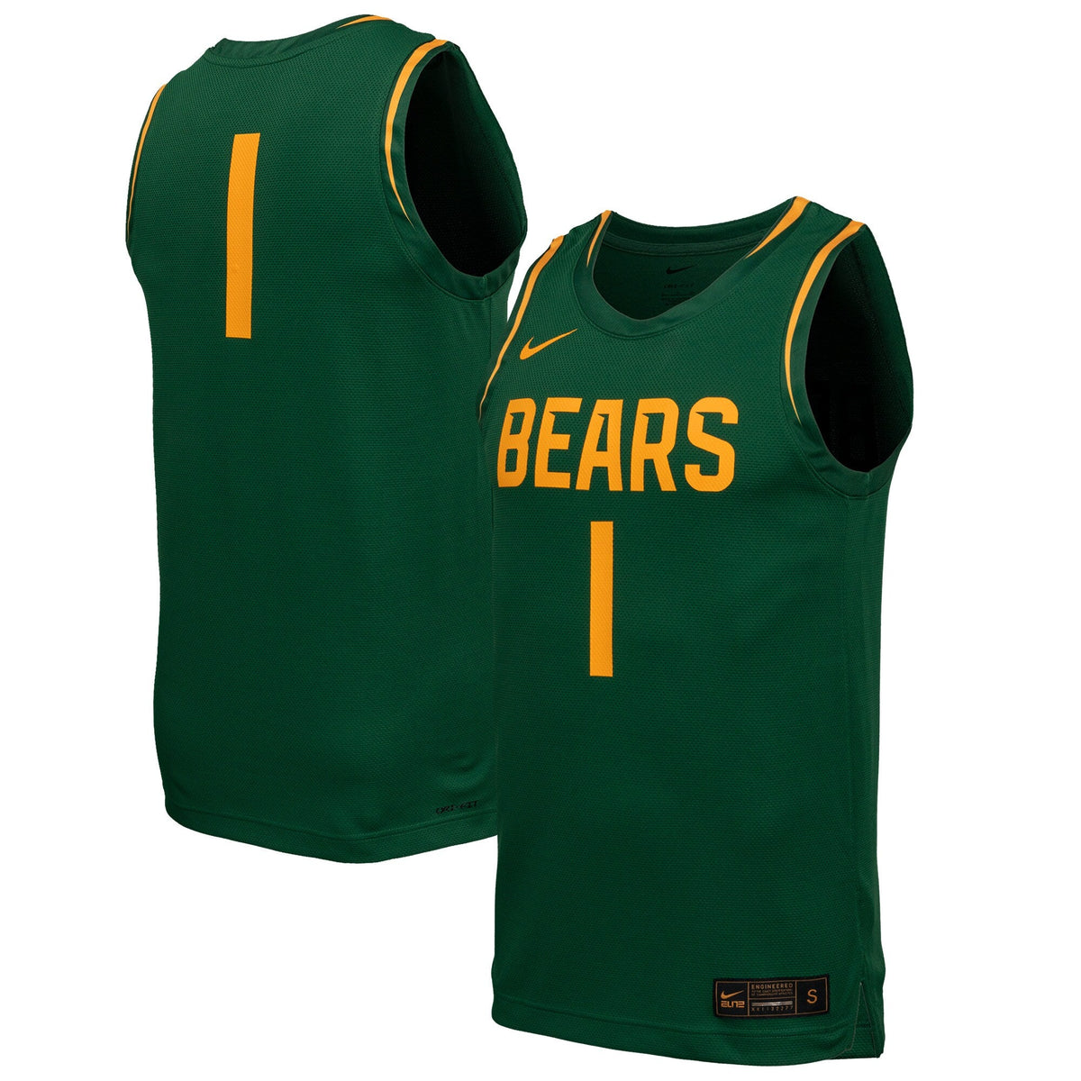 Baylor Bears Replica Basketball Jersey - Green product image 1, provided for visual reference and product detail review