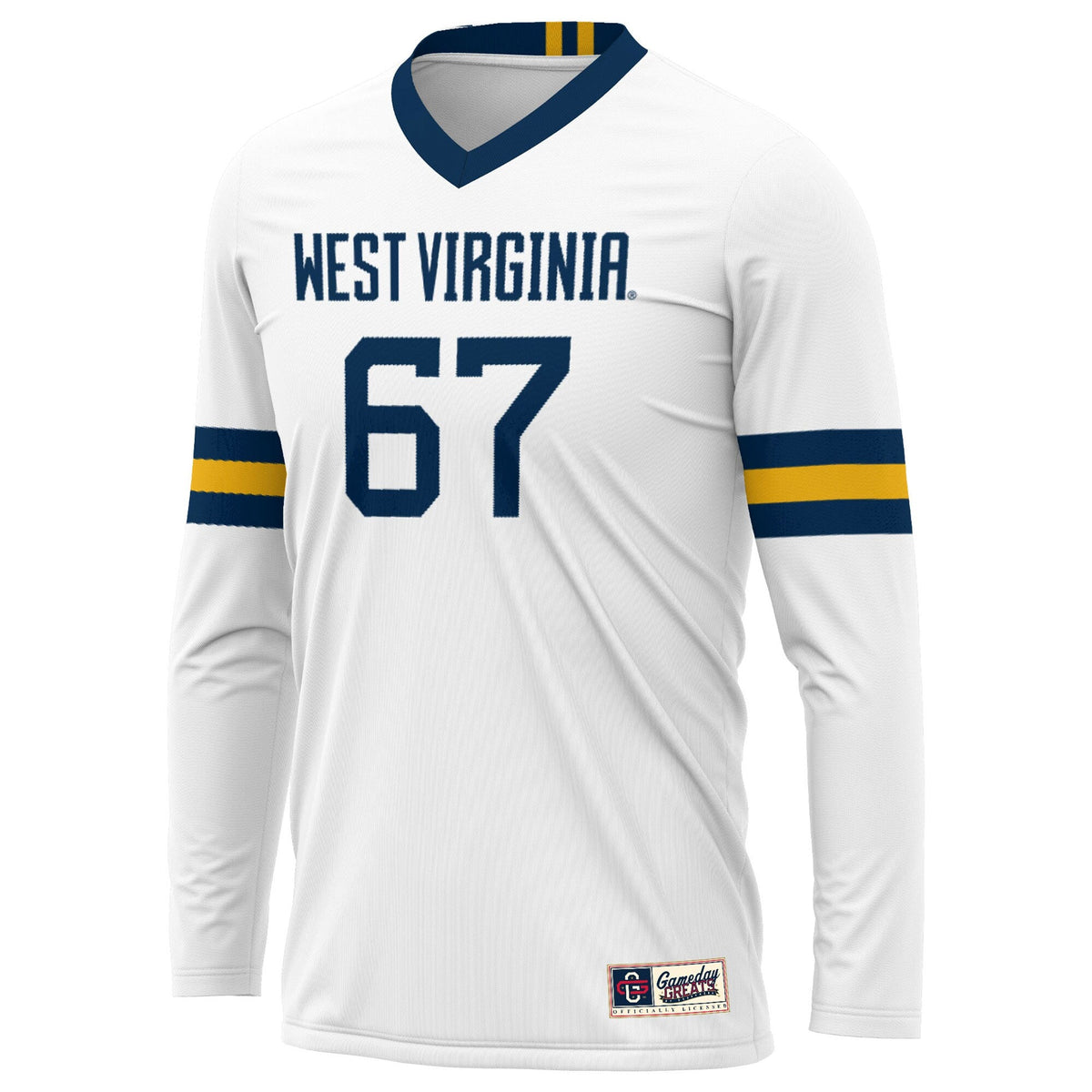 #1 West Virginia Mountaineers Lightweight Volleyball Jersey - White product image 3, provided for visual reference and