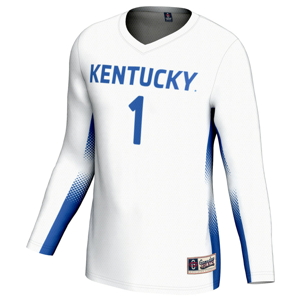 #1 Kentucky Wildcats Lightweight Volleyball Jersey - White product image 3, provided for visual reference and product detail