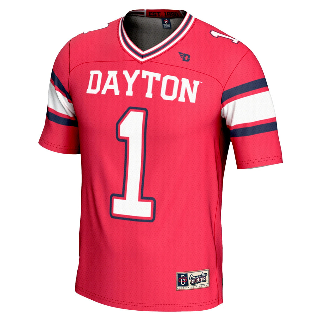 #1 Dayton Flyers Endzone Football Jersey - Red product image 3, provided for visual reference and product detail review