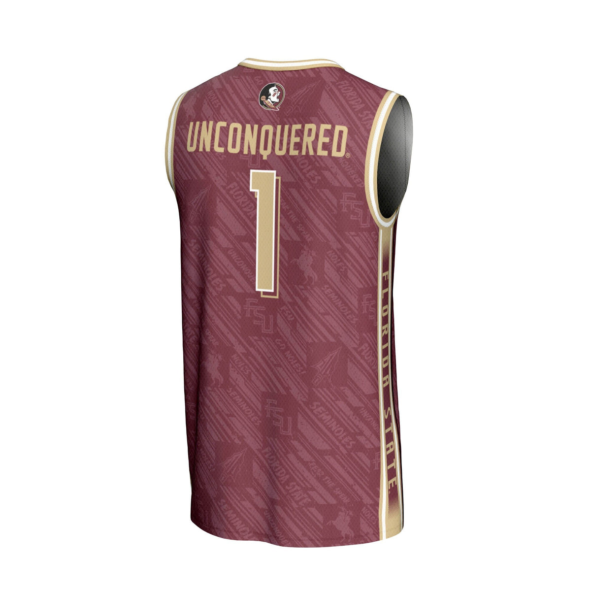 #1 Florida State Seminoles Lightweight Highlight Print Basketball Jersey - Garnet product image 4, provided for visual