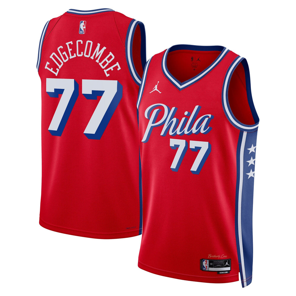 Philadelphia 76ers Statement Edition Swingman Jersey - Red - VJ Edgecombe product image 1, provided for visual reference and