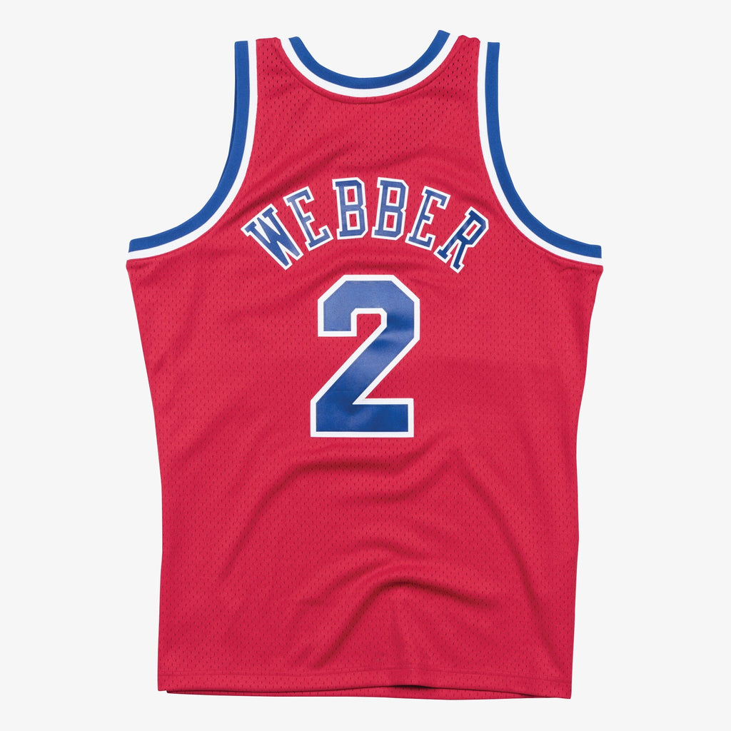 Washington Bullets Chris Webber 1994 Swingman Road Authentic Jersey - Scarlet product image 4, provided for visual reference