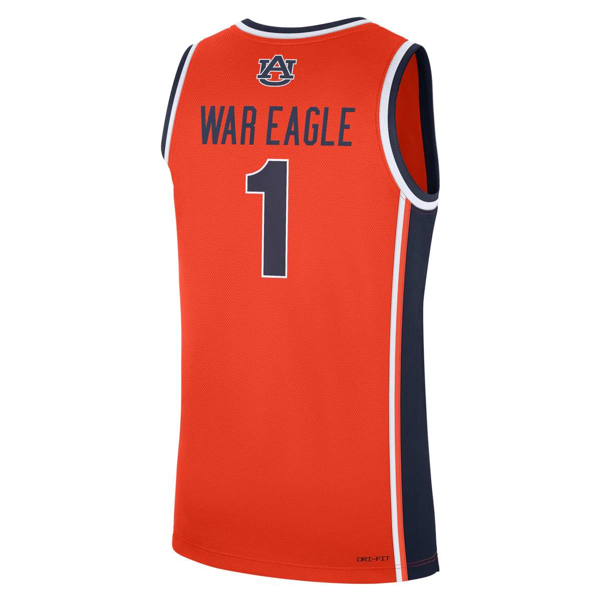 Orange Auburn Tigers #1 Alternate War Eagle Replica Basketball Jersey product image 4, provided for visual reference and
