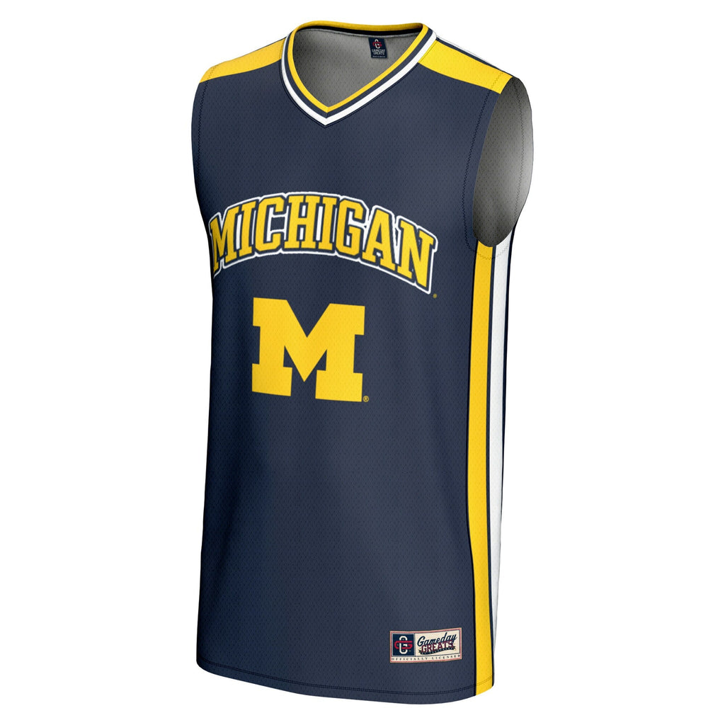 Michigan Wolverines Spirit Basketball Jersey - Navy product image 3, provided for visual reference and product detail review