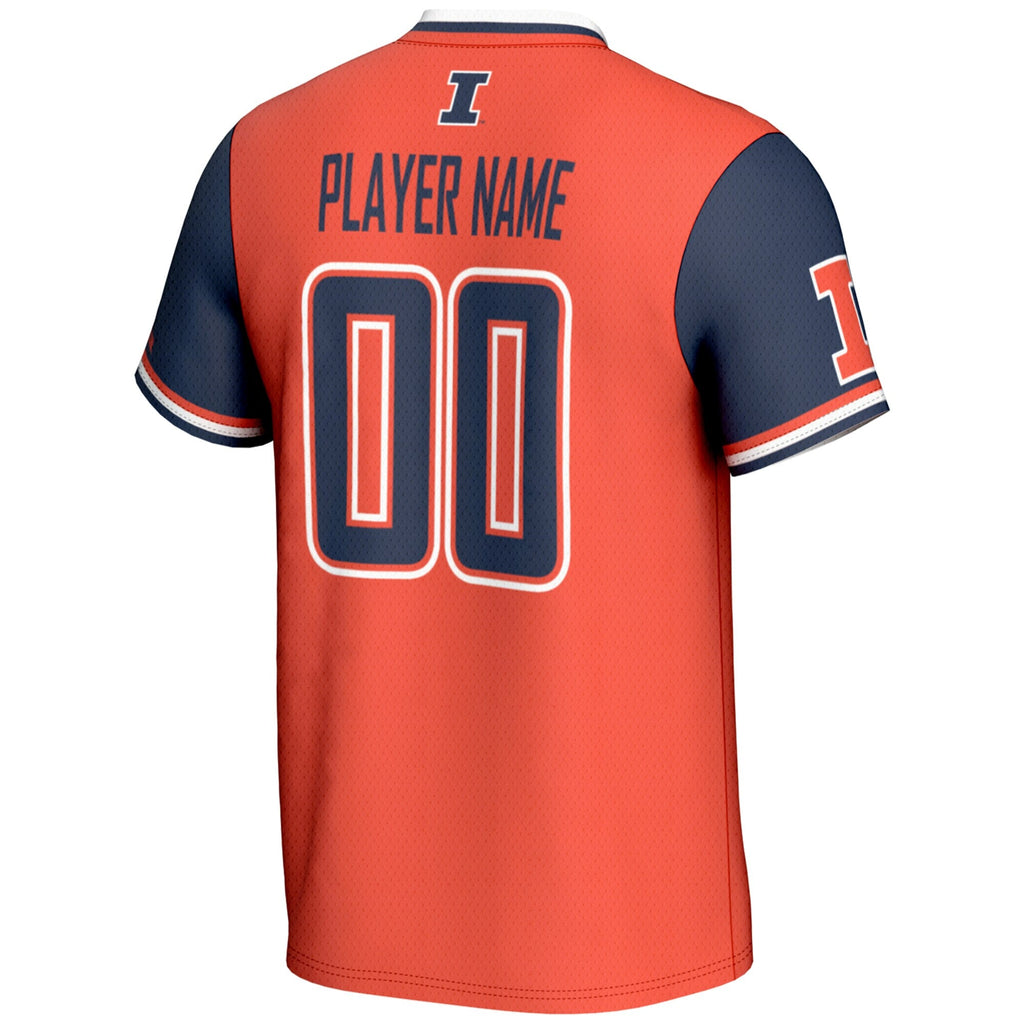 Illinois Fighting Illini NIL Pick-A-Player Lightweight Softball Jersey - Orange product image 4, provided for visual