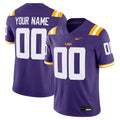 LSU Tigers Custom Football Game Jersey - Purple product image 1, provided for visual reference and product detail review