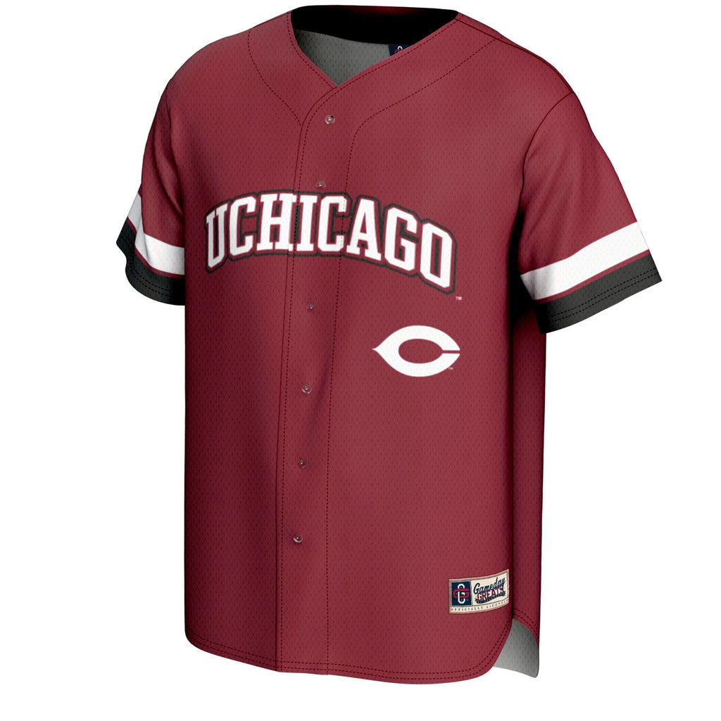 UChicago Maroons Spirit Baseball Jersey - Maroon product image 3, provided for visual reference and product detail review