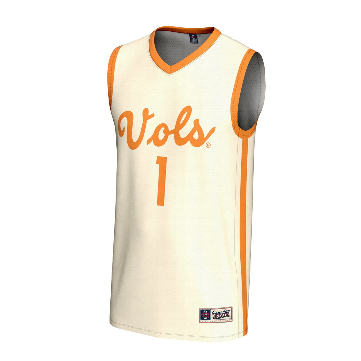 #1 Tennessee Volunteers Lightweight Basketball Fashion Jersey - Cream product image 3, provided for visual reference and