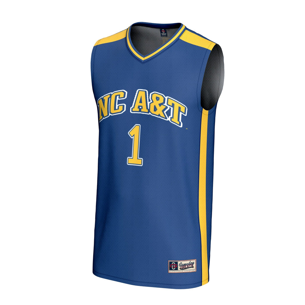 #1 North Carolina A&T Aggies Lightweight Basketball Fashion Jersey - Navy product image 3, provided for visual reference and