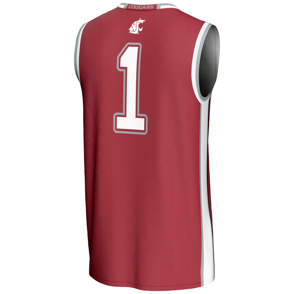 #1 Washington State Cougars Lightweight Basketball Jersey - Crimson product image 4, provided for visual reference and