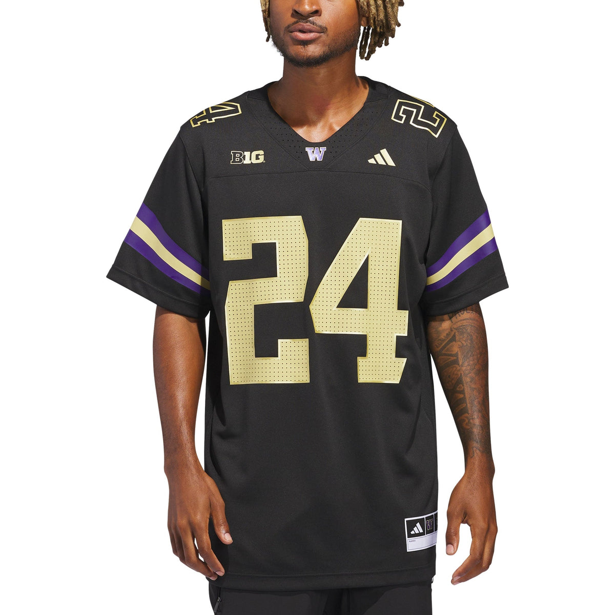 #24 Black Washington Huskies Alternate Premier Strategy Jersey product image 2, provided for visual reference and product