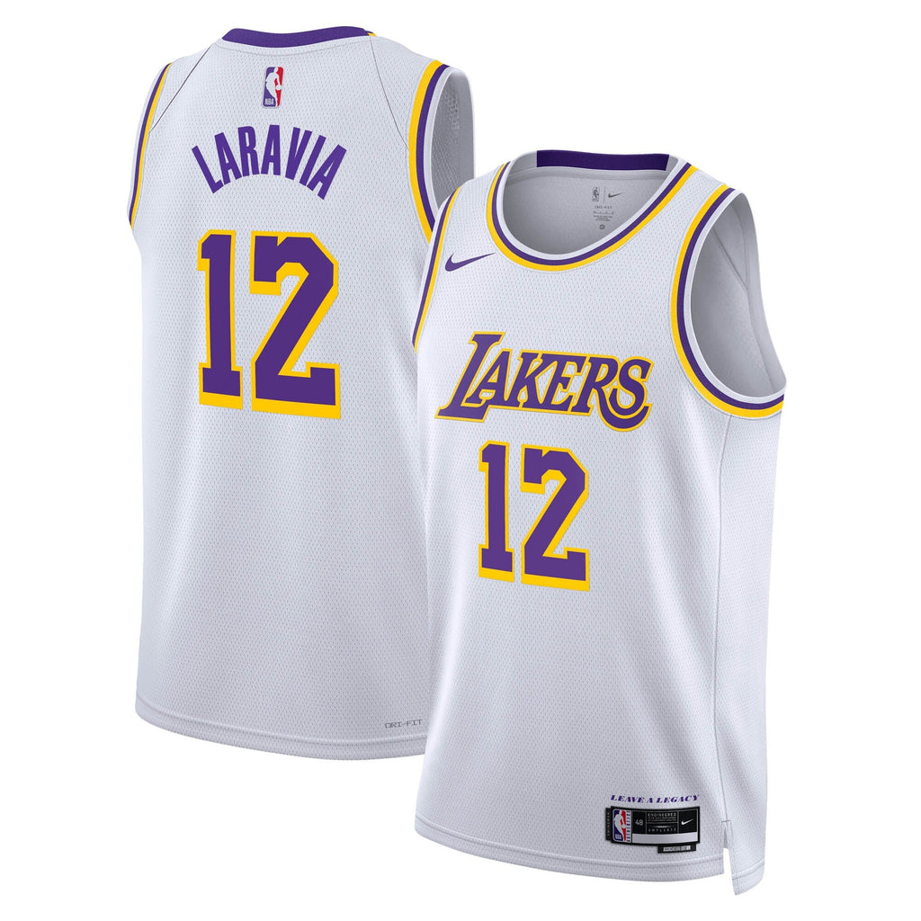 Los Angeles Lakers Association Edition Swingman Jersey - White - Jake LaRavia product image 1, provided for visual reference