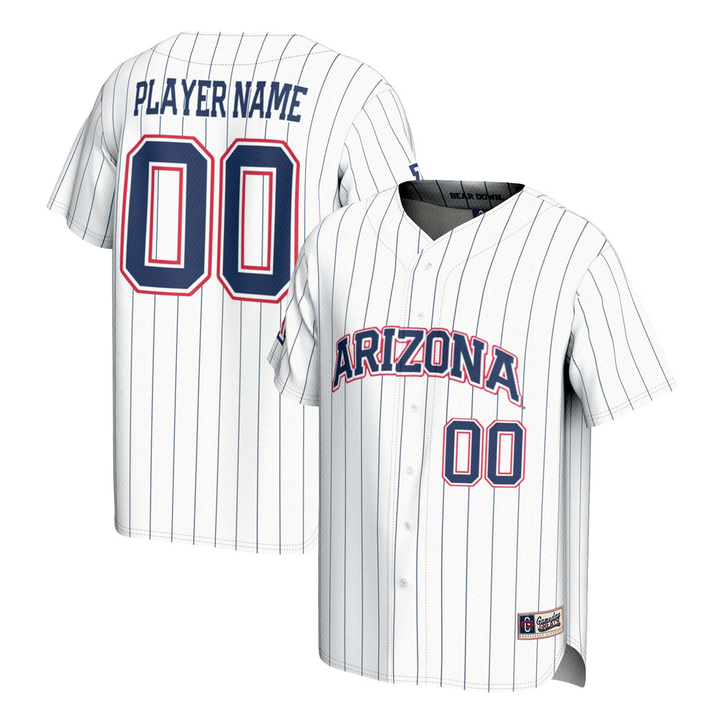 Arizona Wildcats NIL Pick-A-Player Lightweight Baseball Jersey - White product image 1, provided for visual reference and