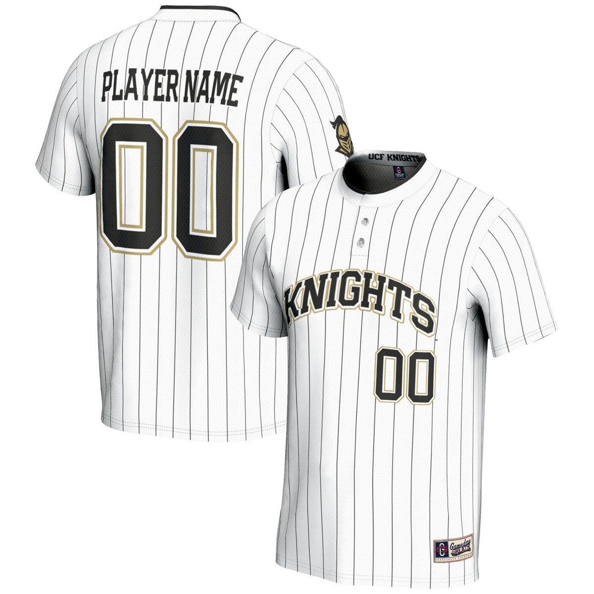 UCF Knights NIL Pick-A-Player Lightweight Softball Jersey - White product image 2, provided for visual reference and product