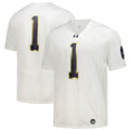 Notre Dame Fighting Irish #1 Replica Football Jersey - White product image 1, provided for visual reference and product
