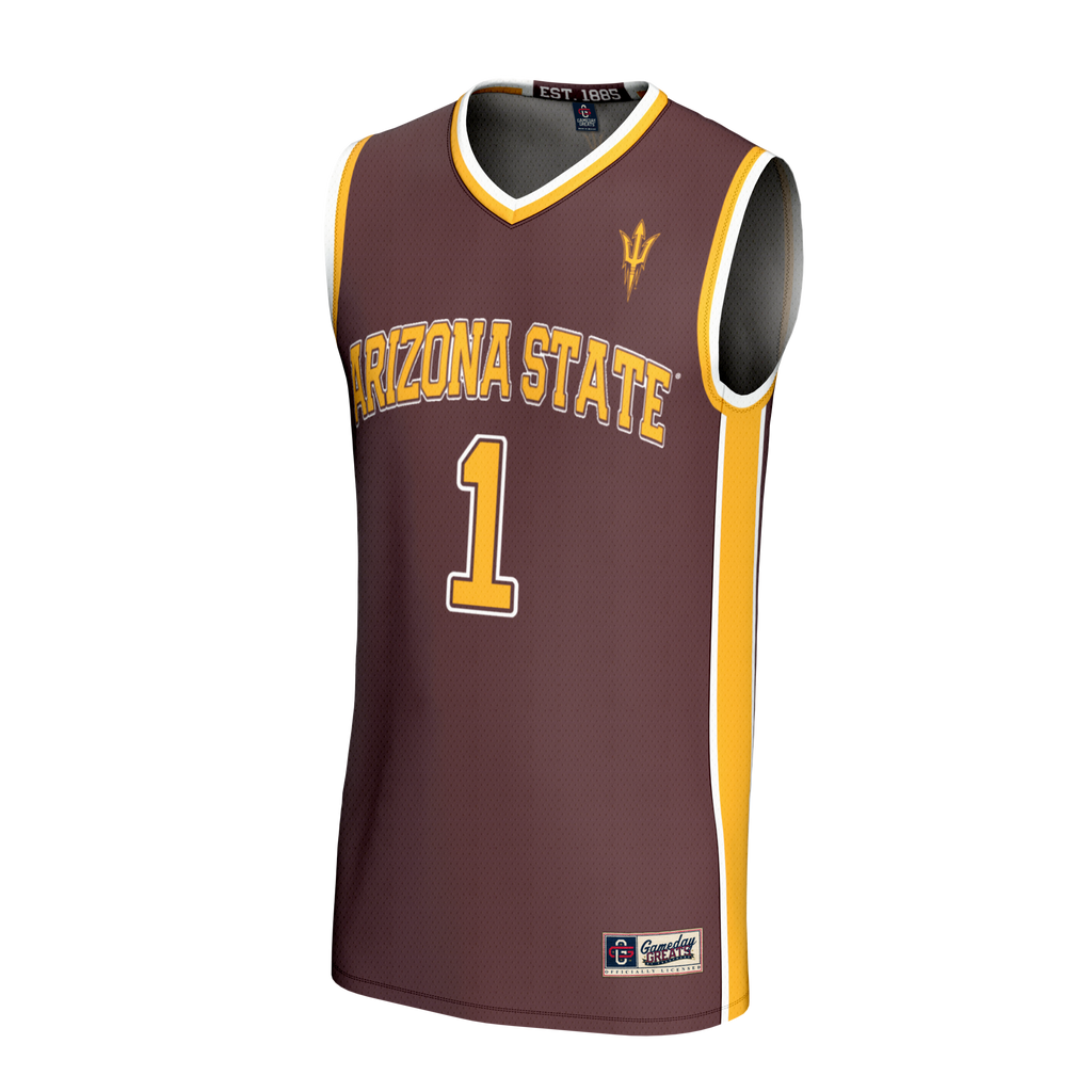 #1 Arizona State Sun Devils Lightweight Collegiate Basketball Fashion Jersey - Maroon product image 3, provided for visual