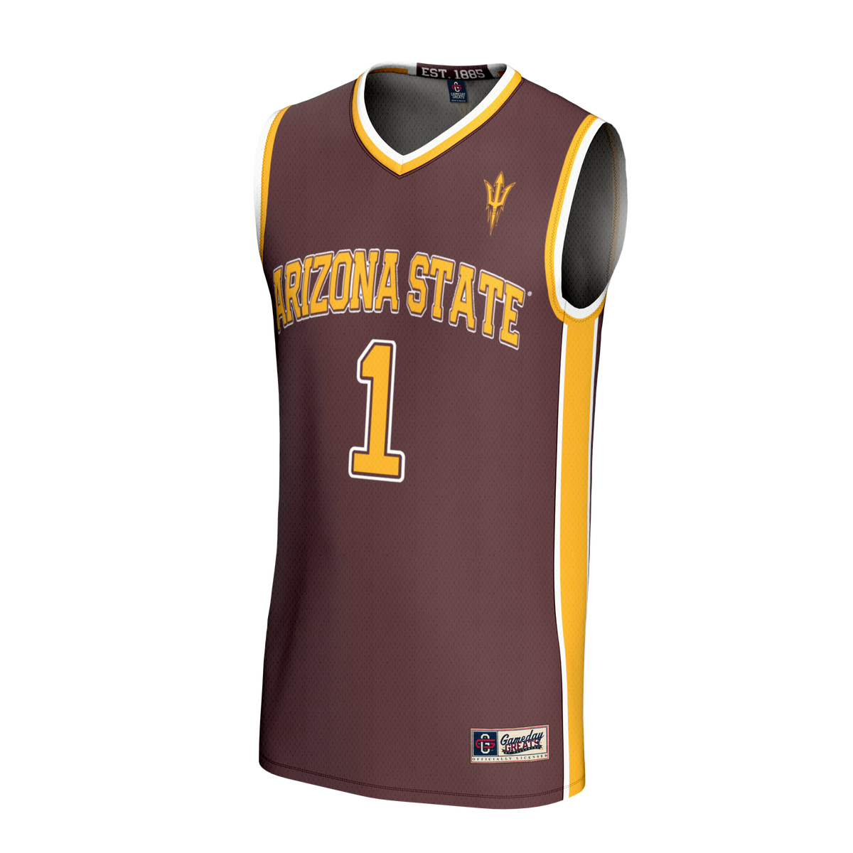 #1 Arizona State Sun Devils Lightweight Collegiate Basketball Fashion Jersey - Maroon product image 3, provided for visual