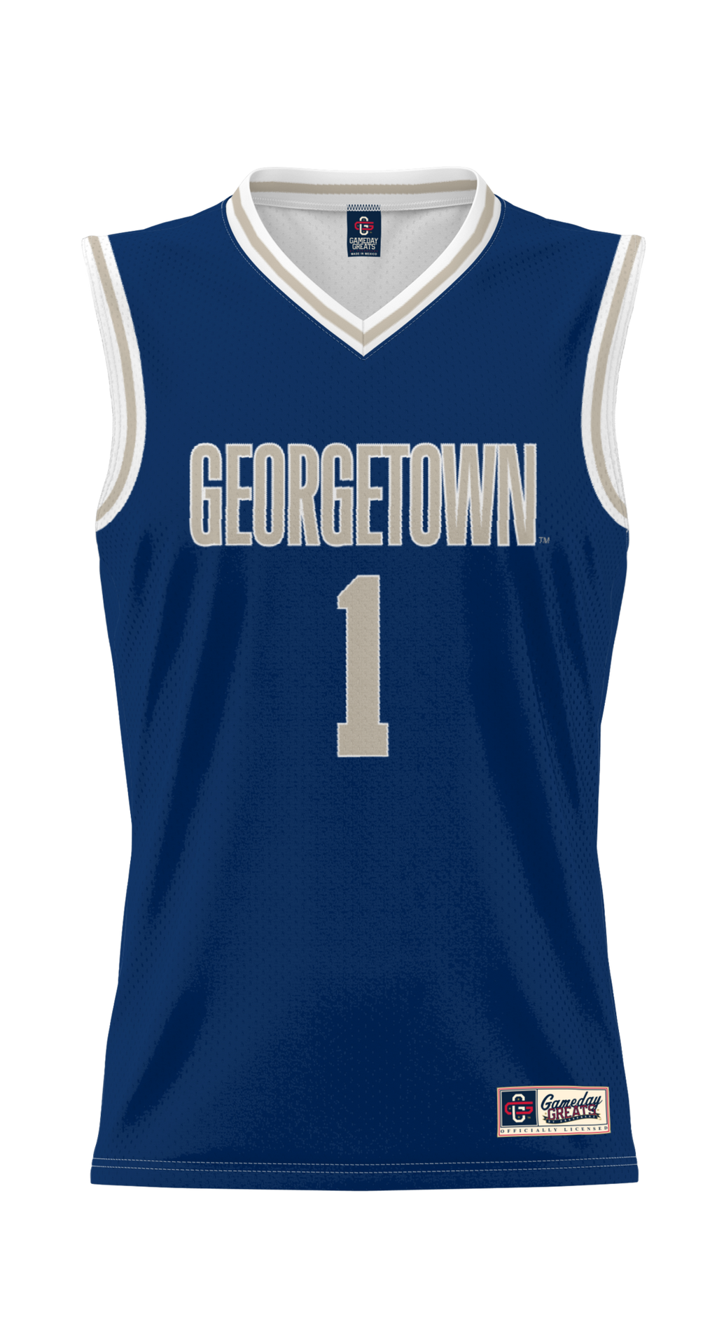#1 Georgetown Hoyas Lightweight Basketball Jersey - Navy product image 3, provided for visual reference and product detail