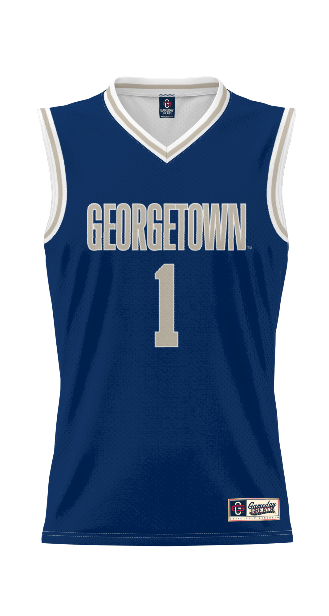 #1 Georgetown Hoyas Lightweight Basketball Jersey - Navy product image 3, provided for visual reference and product detail