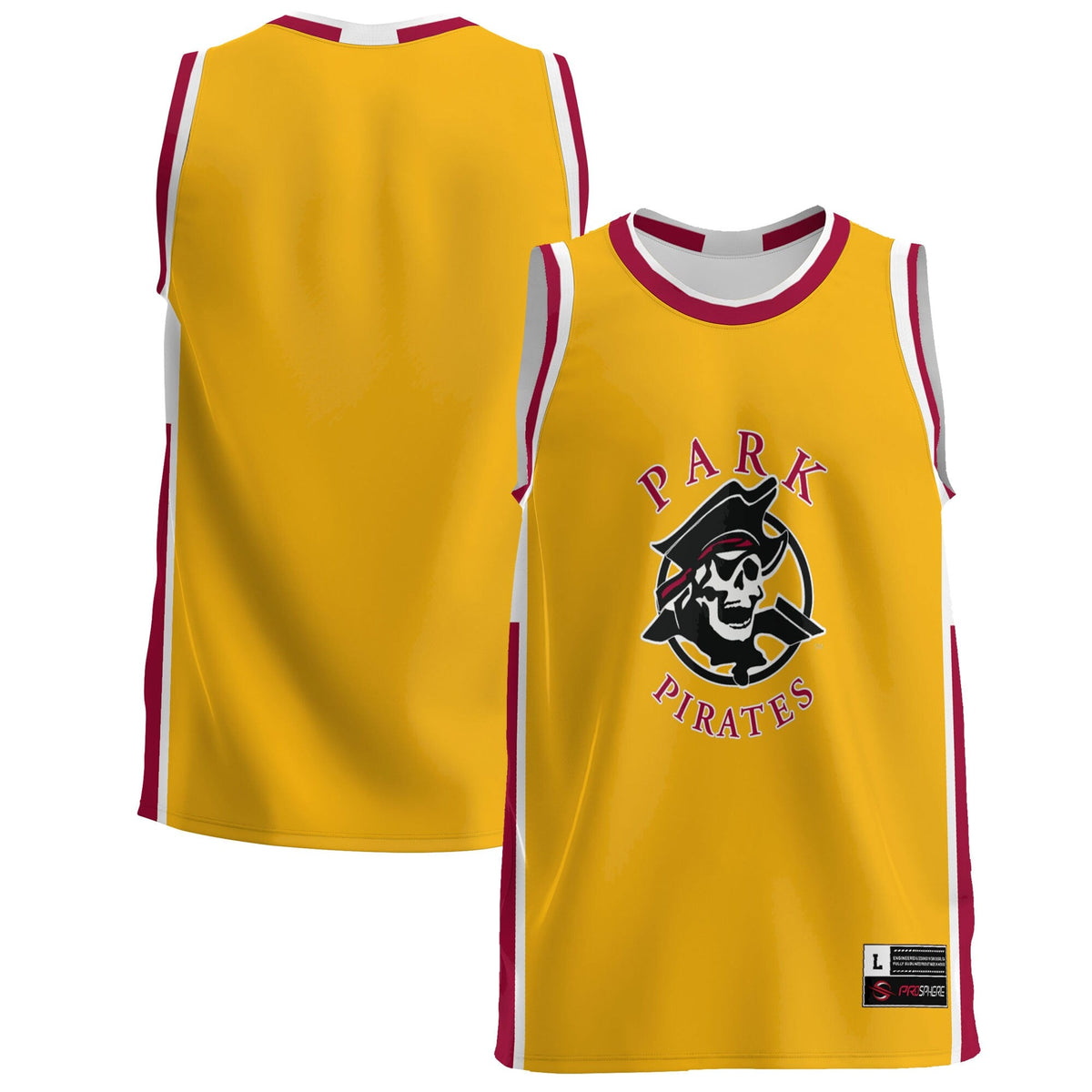 Park Pirates Lightweight Basketball Jersey - Gold product image 1, provided for visual reference and product detail review