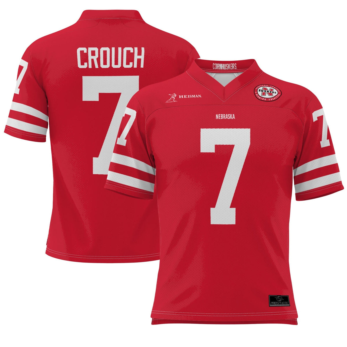 Eric Crouch Nebraska Huskers Heisman Football Jersey - Scarlet product image 2, provided for visual reference and product