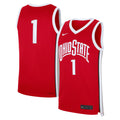 #1 Scarlet Ohio State Buckeyes Road Replica Jersey product image 1, provided for visual reference and product detail review