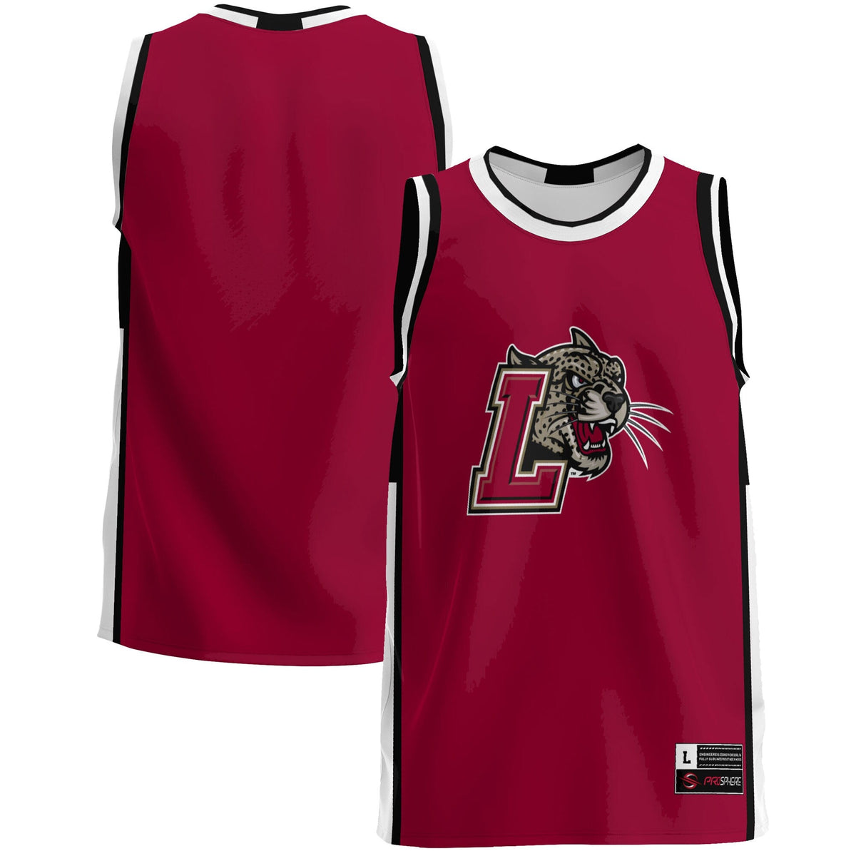 Lafayette College Leopards Lightweight Basketball Jersey - Maroon product image 2, provided for visual reference and product