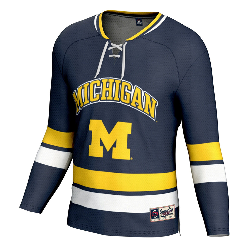 Michigan Wolverines Spirit Hockey Jersey - Navy product image 3, provided for visual reference and product detail review