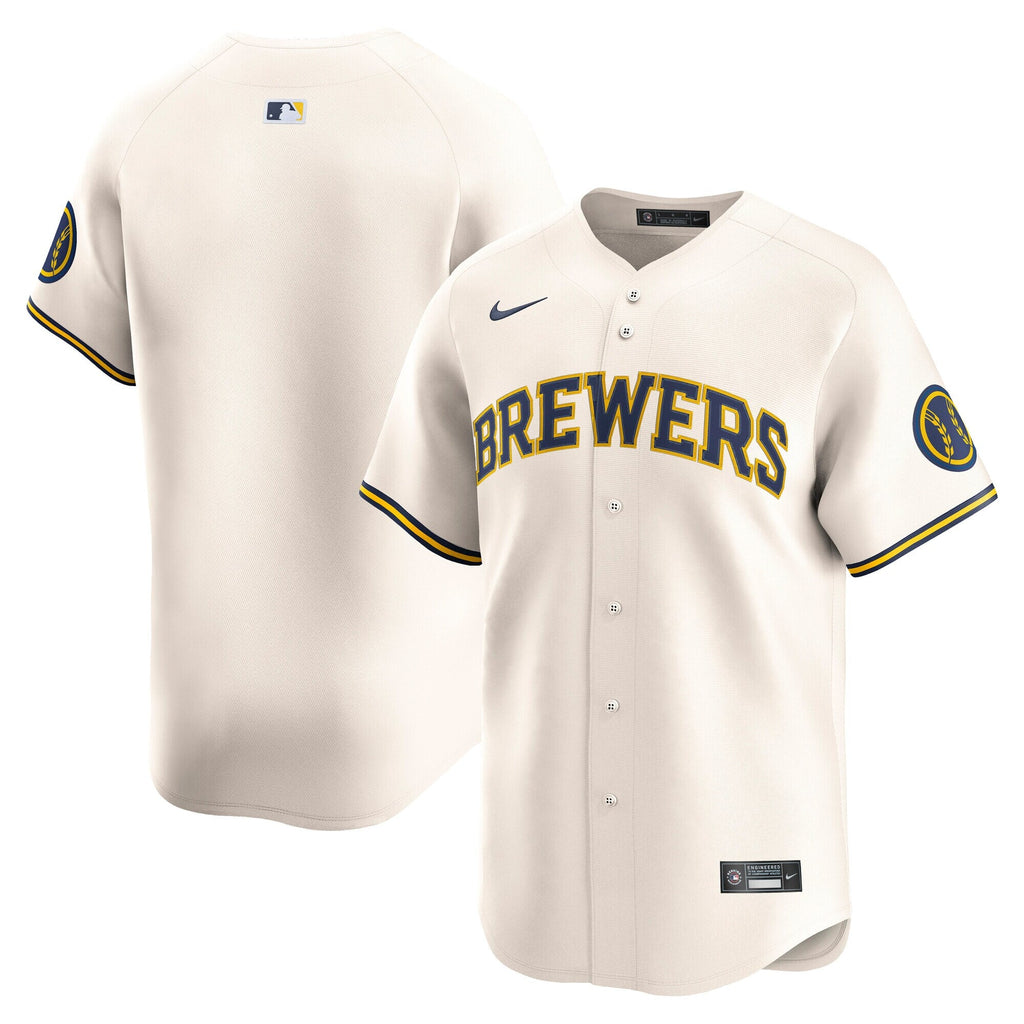 Milwaukee Brewers Cream Home Limited Jersey product image 2, provided for visual reference and product detail review