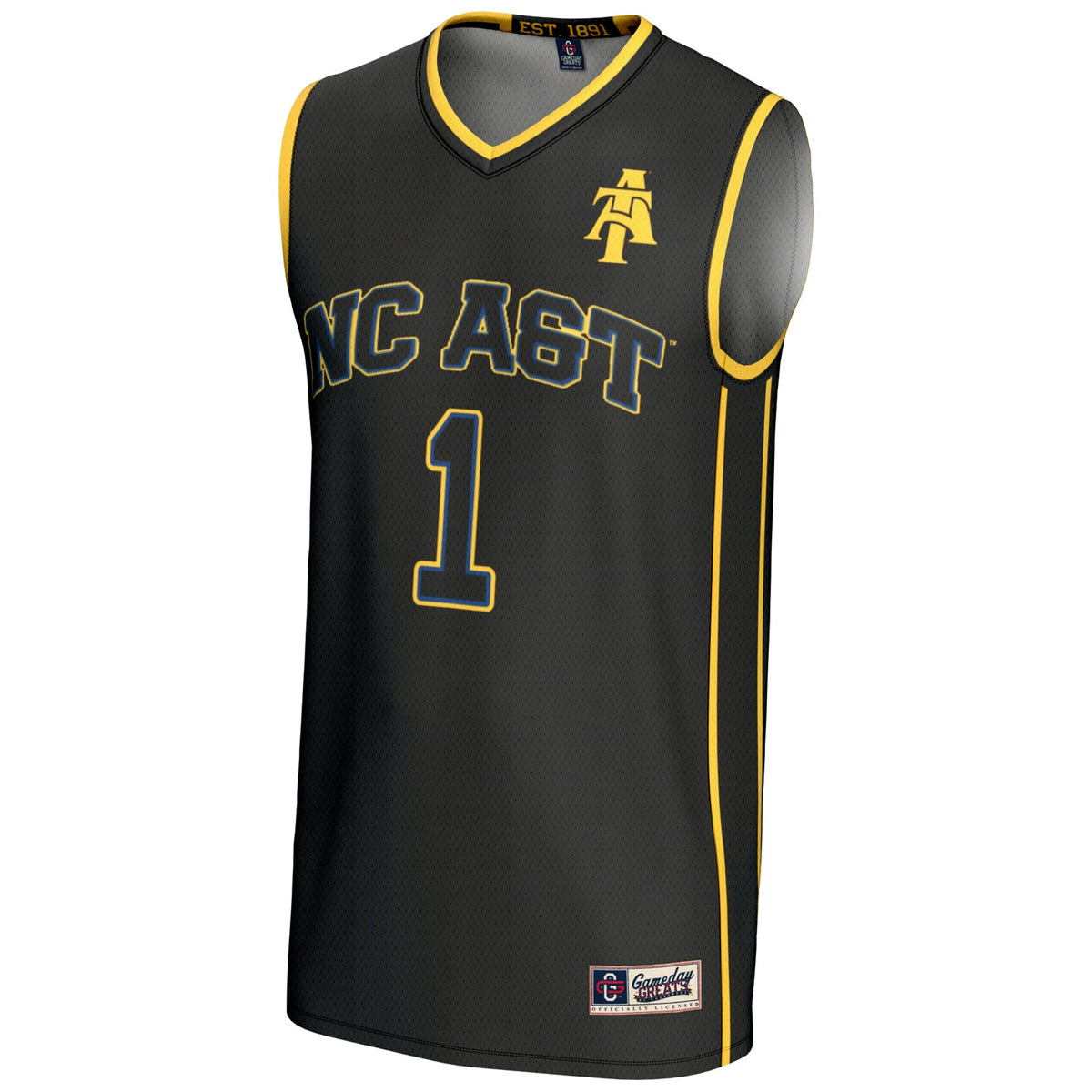 #1 North Carolina A&T Aggies Lightweight Basketball Jersey - Black product image 3, provided for visual reference and