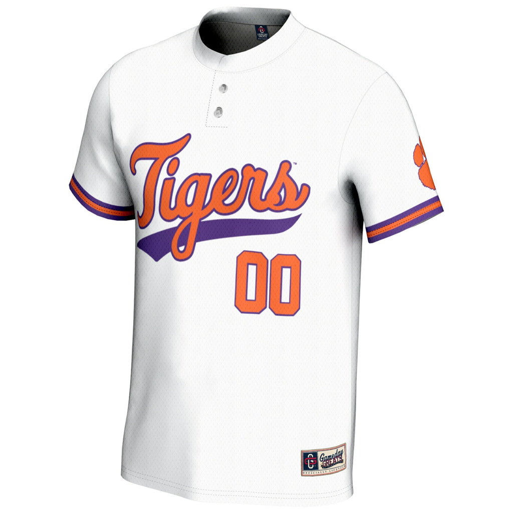 Clemson Tigers NIL Pick-A-Player Lightweight Softball Jersey - White product image 3, provided for visual reference and